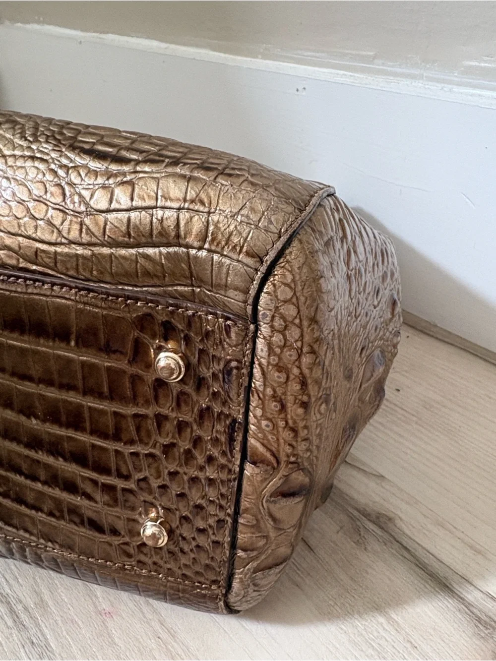 Brahmin Joan Large Tote Champagne Melbourne Croc Embossed Leather